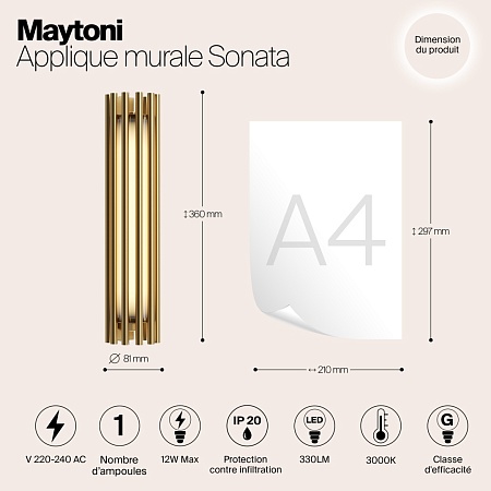 Настенный светильник (бра) Maytoni Sonata MOD410WL-L12BS3K - фото