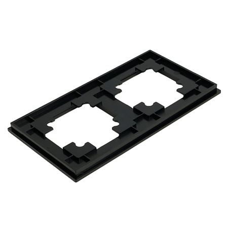 Рамка 2-местная, металл, STEKKER MFR00-7002-05, серия Катрин, черный - фото