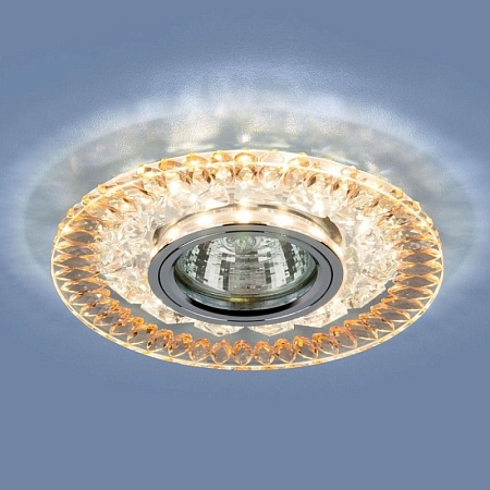 Точечный светильник с LED подсветкой 2198 MR16 CL/GD прозрачный/золото - фото