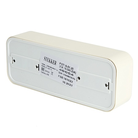 Розетка 3-местная с/з STEKKER, PST16-51-20 (RA 16-343-БЖ), пластик АВС, 250В, 16А, IP20, слоновая кость - фото