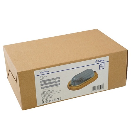 Светильник накладной IP54, 220V 60Вт Е27, дерево, клен, овал, с решеткой, НБО 04-60-012 - фото