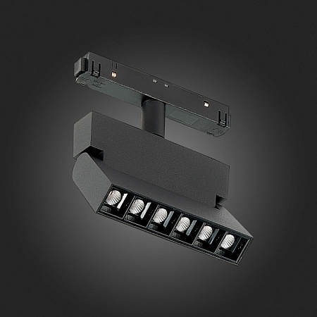 Магнитный трековый светильник Черный LED 1*6W 3000K 532Lm Ra>80 36° IP20 L120xW22xH134 ST362.436.06 - фото