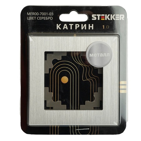 Рамка 1-местная, серебро, STEKKER, MFR00-7001-03, серия Катрин, серебро - фото