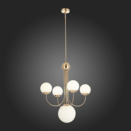 Люстра подвесная ST-Luce Французское золото/Белый E27 5*60W SL1504.203.05 - фото
