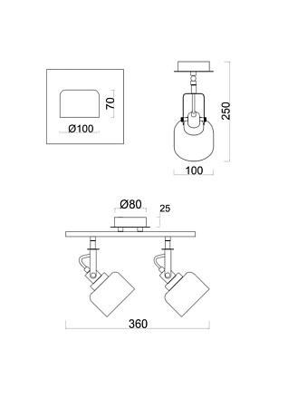 Спот Freya Evette FR5042CW-02B - фото