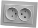 Розетка 2-местная б/з STEKKER, PST10-9013-01, 250В, 16А с защитной шторкой, серия Эрна, белый - фото