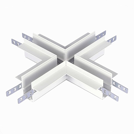 Коннектор X-образный для встраиваемого магнитного шинопровода под ГКЛ 12мм ST-Luce Белы ST007.500.12 - фото