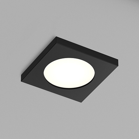 DK3015-BK Встраиваемый светильник влагозащ., IP 44, 50 Вт, GU10, черный, алюминий - фото
