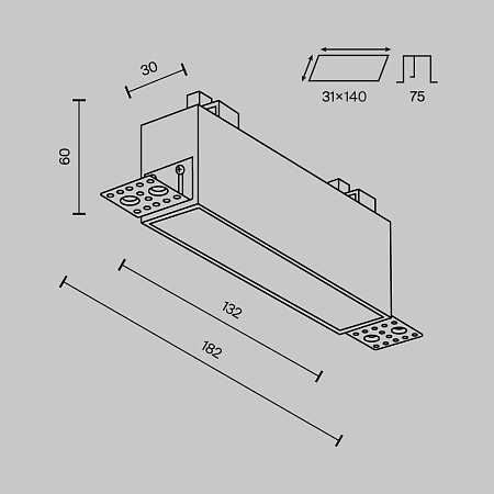 Встраиваемый светильник Technical DL066-12W3-6K-TRS-W - фото