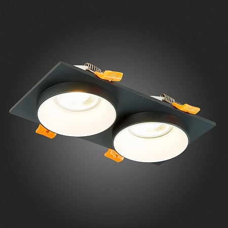 Св-к встр. Черный GU10 2*50W IP20 L175xW92xH38 220V Без ламп ST206.428.02 - фото