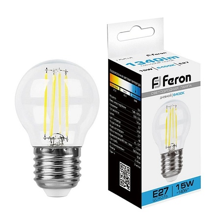 Лампа светодиодная Feron LB-515 Шарик E27 15W 230V 6400K - фото
