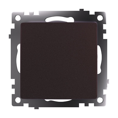 Выключатель 1-клавишный (механизм), STEKKER GLS10-7103-04, 250V, 10А, серия Катрин, шоколад - фото