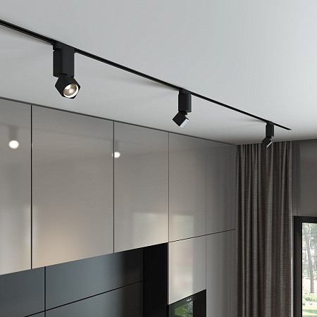 Трековый светильник для однофазного шинопровода Cubus чёрный матовый 10 Вт 4200K 85516/01 Elektrostandard - фото