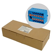 Зажим блочный (групп) для распред.тока нагрузки push-in на 12 точек, сеч 2,5 мм2, 690V,41А, 1точка интегр. питание,синий LD580 PTFIX 6-12/25