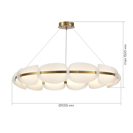 Люстра подвесная ST-Luce Золотистый/Белый LED 1*65W 3000K SL1304.203.65 - фото