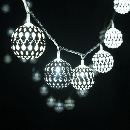 Гирлянда Eurosvet 400-003 хром/белый с эффектом мерцания - фото