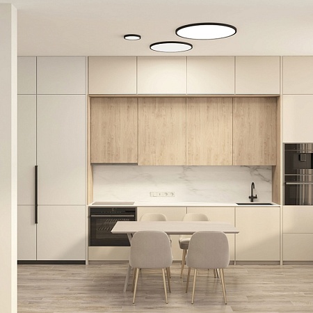 DK6524-BK Накладной светильник THIN, IP40, 50W, 3000K/4000K/6500K, переключатель цветовой температуры на корпусе, черный, полимер - фото