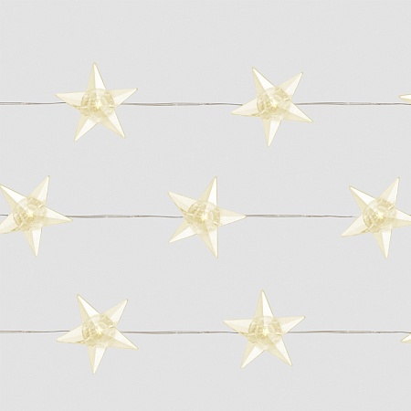 Гирлянда линейная Feron CL572 Звездочки , статичная,4,5м USB 2700K , прозрачный шнур - фото