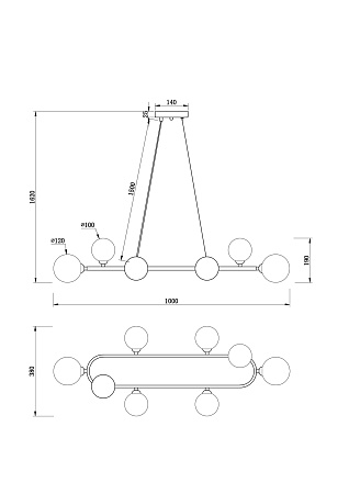 Подвесной светильник Freya Globos FR5222PL-08B - фото