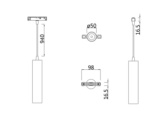 Трековый подвесной светильник Technical FOCUS LED TR016-2-12W4K-W - фото