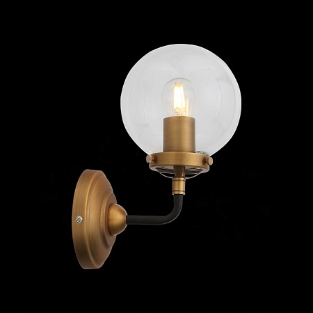 Бра ST-Luce Черный, Золото/Прозрачный E27 1*40W SL234.401.01 - фото