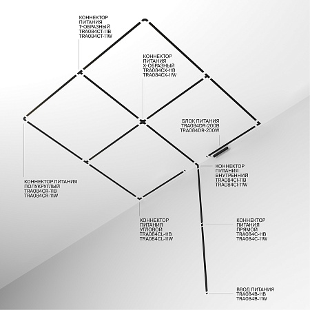 Шинопровод 1м Radity накладной черный - фото