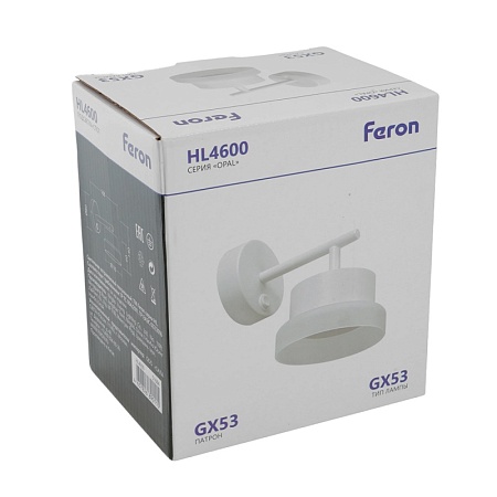 Светильник настенный Feron HL4600  OPAL 12W, 230V, GX53, белый - фото