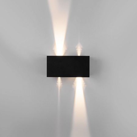 Уличный настенный светодиодный светильник WINNER DOUBLE LED IP54 35137/W черный Elektrostandard - фото