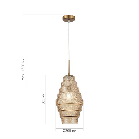 Подвес ST-Luce Латунь/Коньячный E27 1*40W SL1001.203.01 - фото