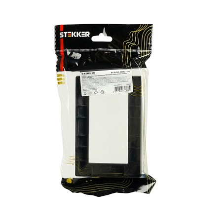 Рамка  2-местная (без перемычки),  пластик, STEKKER, PFR00-7012-05 , серия Катрин, черный - фото