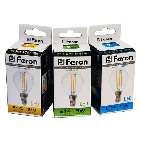 Лампа светодиодная Feron LB-61 Шарик E14 5W 230V 4000K - фото