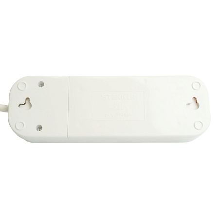 Удлинитель трехместный с/з  с выключ. STEKKER HM07-31-07 3x1мм2, 7м, серия Home (У16А-002), белый - фото