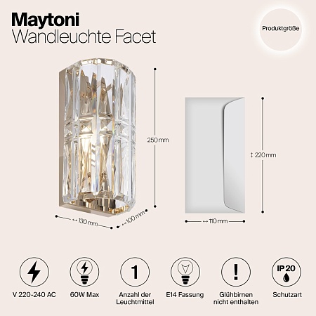 Настенный светильник (бра) Maytoni Facet MOD094WL-01G - фото