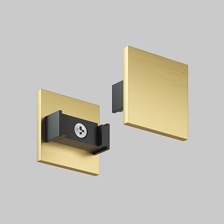 TR5735-SB Торцевая заглушка низкая, для использования без экрана, для трека Shine, серия Base, комплект 2 шт, сатинированная латунь, алюминий - фото