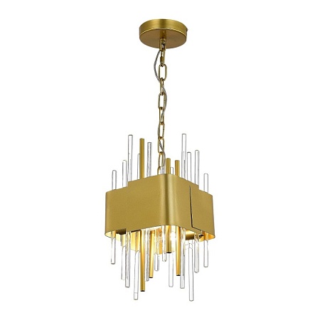 Люстра подвесная ST-Luce Матовое золото/Матовое золото,Прозрачный E14 4*40W SL1633.203.04 - фото