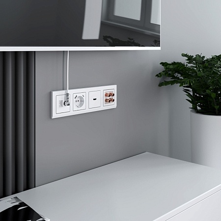 Розетка HDMI белый WL01-60-11 - фото