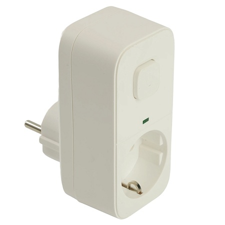 Сетевой фильтр 1-местный с/з STEKKER 250В, 16А, с выключателем, серия Nova, HM81-11-2, белый - фото