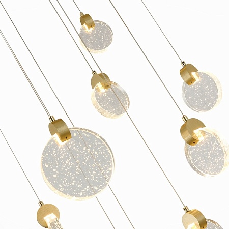 Светильник подвесной ST-Luce Золотистый/Прозрачный,С пузырьками воздуха LED 9*3W 3000K SL6104.203.09 - фото