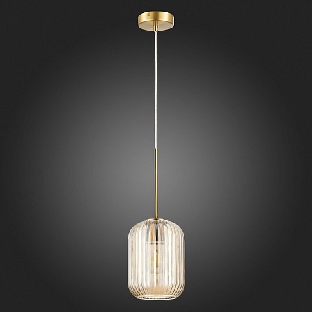 Светильник подвесной ST-Luce Латунь/Коньячный E27 1*60W SL1154.333.01 - фото