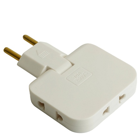 Разветвитель сетевой 3-местный б/з STEKKER ADP10-23-21, 250В, 10A, белый - фото