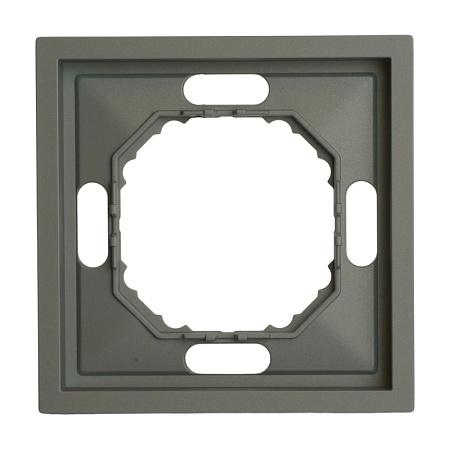 Рамка STEKKER, PFR00-5001-10 1-местная, серия Эмили, платиново-серый, soft touch - фото