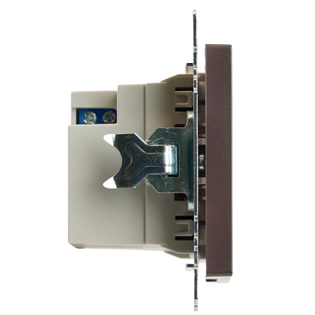 Розетка 2-местная USB + type C, STEKKER GLS10-7116-04, 250В, 3А, max 20W,серия Катрин, шоколад - фото