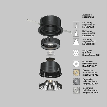 Встраиваемый светильник Technical Wise DL057-10W3K-B - фото