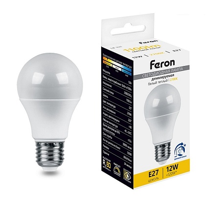 Лампа светодиодная диммируемая Feron LB-931 Шар E27 12W 230V 2700K - фото