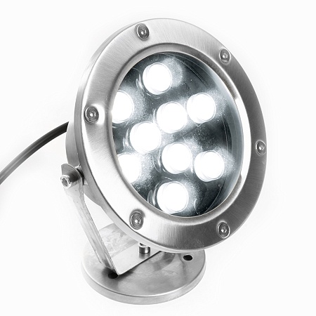 Светодиодный прожектор подводный Feron LL-824, 9W, AC/DC24V, низковольтный, 6400K, металлик, 143*75*170mm, IP68 - фото