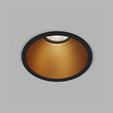 DK3026-BG Встраиваемый светильник, IP 20, 10 Вт, GU5.3, LED, черный/золотой, пластик - фото