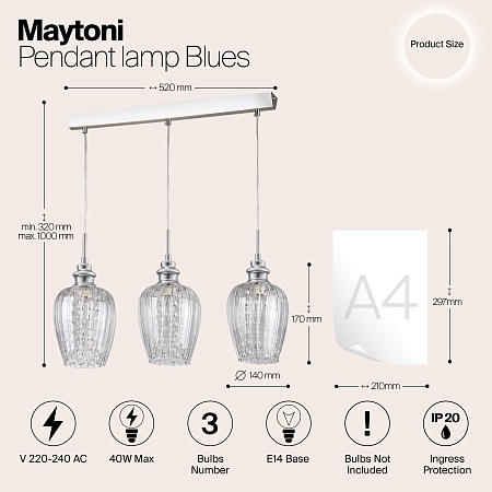 Подвесной светильник Maytoni Blues MOD044-PL-03-N - фото