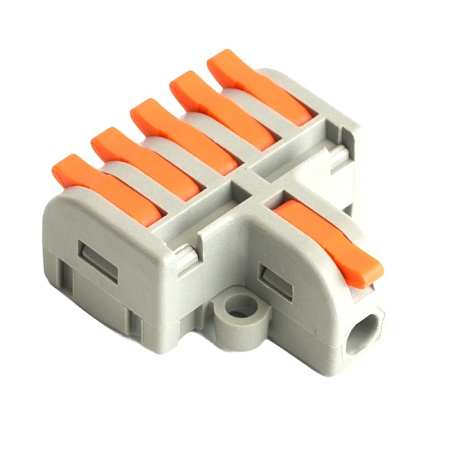 Клемма супер-компактная разветвительная 1 вход, 5 выходов, наборная STEKKER,LD220-105 - фото