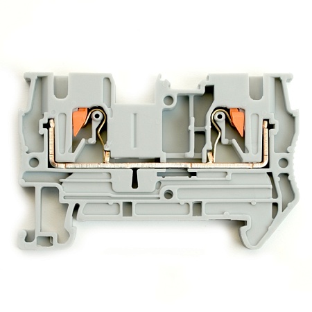 Зажим пружинный, 2-проводной проходной ЗНИ - 4 , JXB PT 4, серый LD572-1-40 - фото