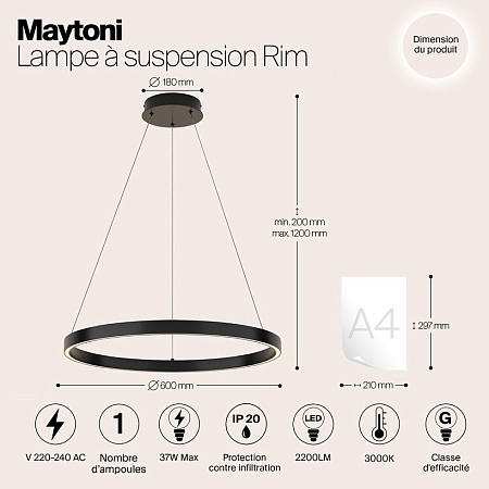 Подвесной светильник Maytoni Rim MOD058PL-L32B3K - фото